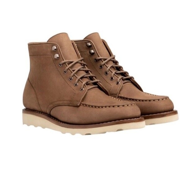 NEW Thursday Boot Co Diplomat Moc Toe Boots Mens 8.5 Brown Leather Vibram Wedge main image 4